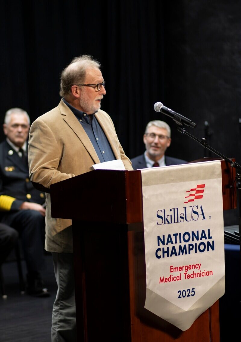 Mitchell Ledford at podium