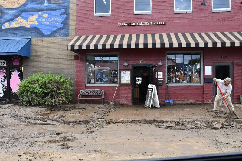 Old Fort under reconstruction after the2024 Hurricane Helene
