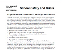 Large-Scale Natural Disasters: Helping Children Cope