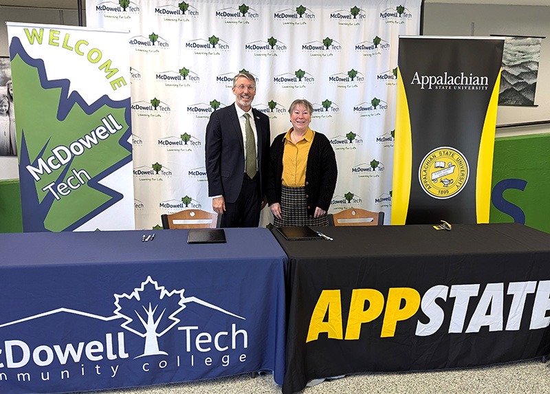 Dr. J.W. Kelley, MTCC President, and Dr. Neva Specht, Acting Provost at App State